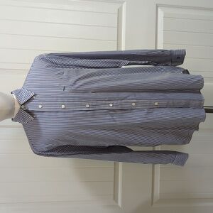 Tommy Hilfiger Golf Medium Blue White Pinstripe Dress Shirt